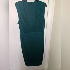 Green plunge midi dress size 1x